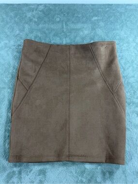 Charlotte Russe Brown Suede-Look Mini Skirt S